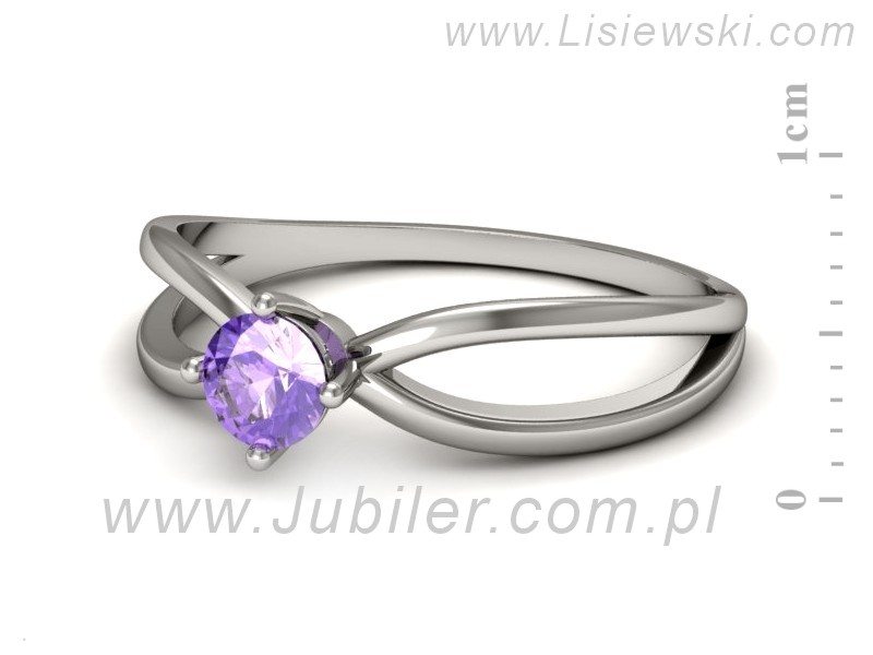 Złoty pierścionek z tanzanitem białe złoto - p16310bt — zdjęcie 2