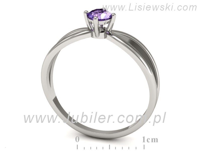 Złoty pierścionek z tanzanitem białe złoto - p16310bt — zdjęcie 3