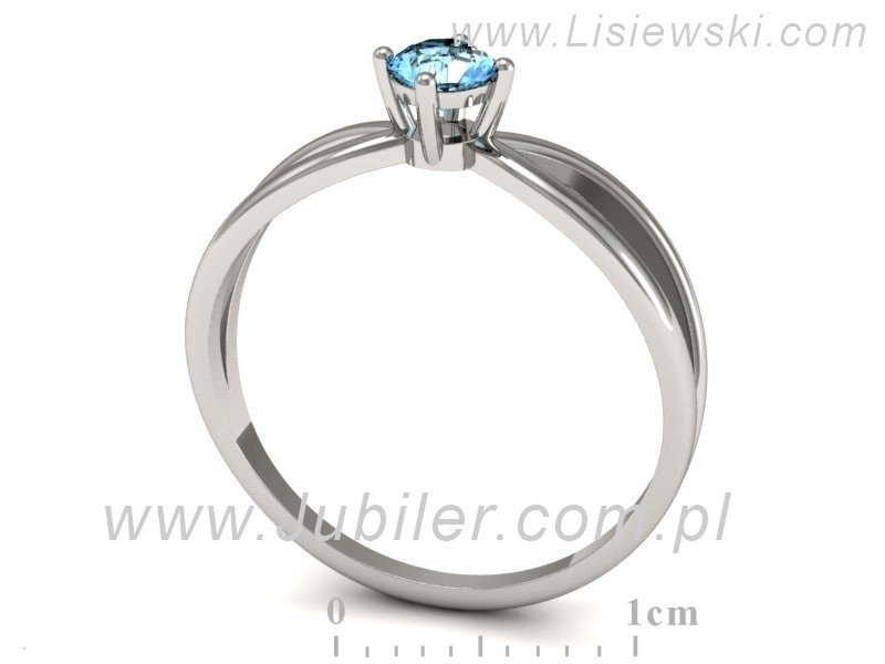 Złoty pierścionek z topazem białe złoto - p16310btp — zdjęcie 3