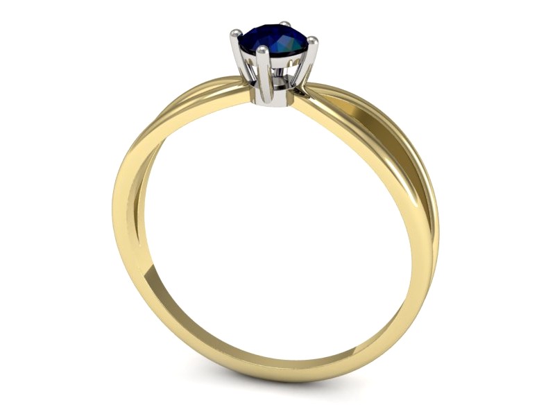 Pierścionek z szafirem żółte białe złoto - p16310zbsz — zdjęcie 3