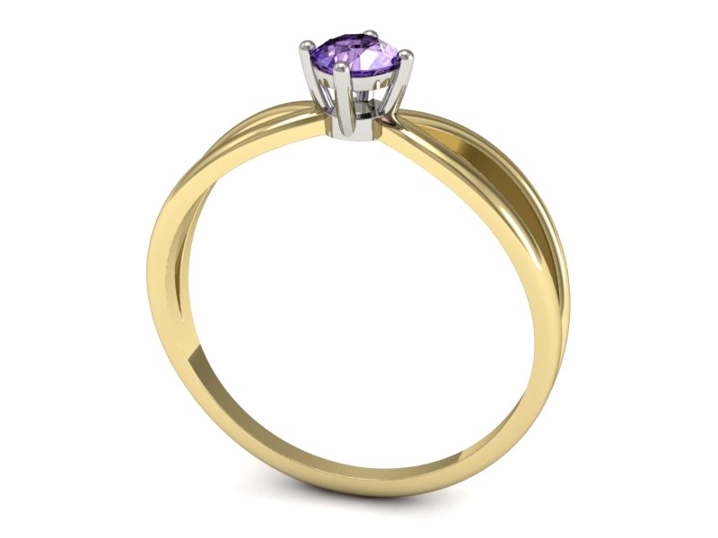 Pierścionek z tanzanitem żółte białe złoto - p16310zbt — zdjęcie 3