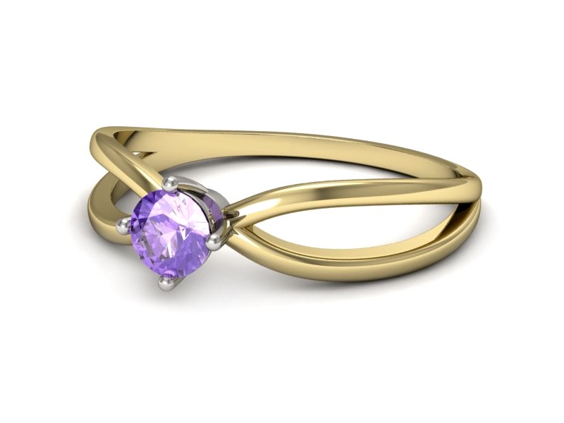 Pierścionek z tanzanitem żółte białe złoto - p16310zbt — zdjęcie 2