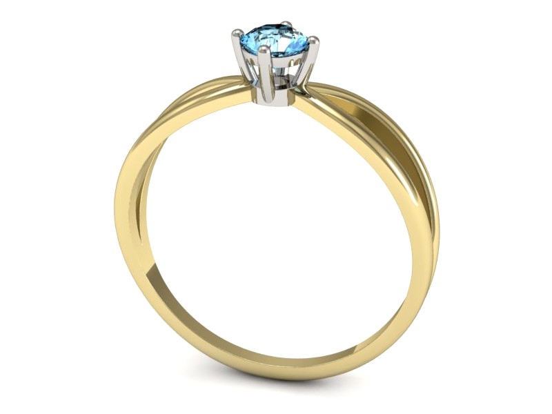 Pierścionek z topazem żółte białe złoto - p16310zbtp — zdjęcie 3