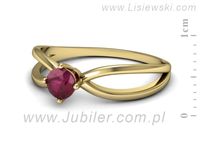 Złoty Pierścionek z rubinem żółte złoto próby 585 - p16310zr- 2