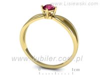 Złoty Pierścionek z rubinem żółte złoto próby 585 - p16310zr- 3