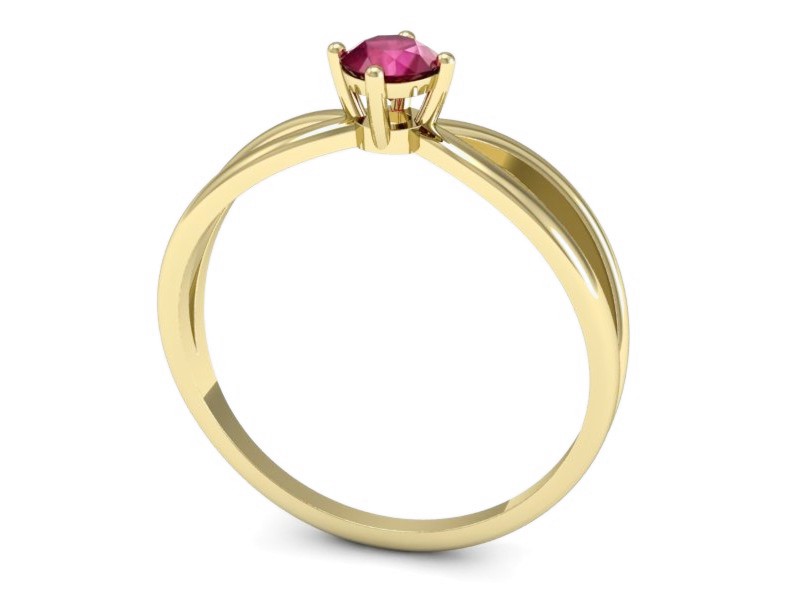 Złoty pierścionek z rubinem żółte złoto - p16310zr — zdjęcie 3