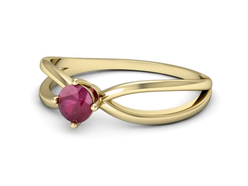 Złoty pierścionek z rubinem żółte złoto - p16310zr — zdjęcie 2