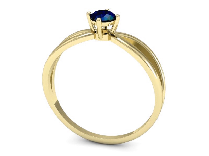 Złoty pierścionek z szafirem żółte złoto - p16310zsz — zdjęcie 3