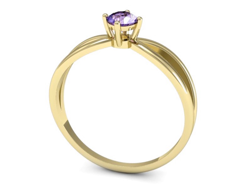 Złoty pierścionek z tanzanitem żółte złoto - p16310zt — zdjęcie 3
