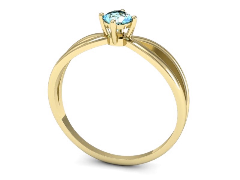 Złoty pierścionek z topazem żółte złoto - p16310ztp — zdjęcie 3