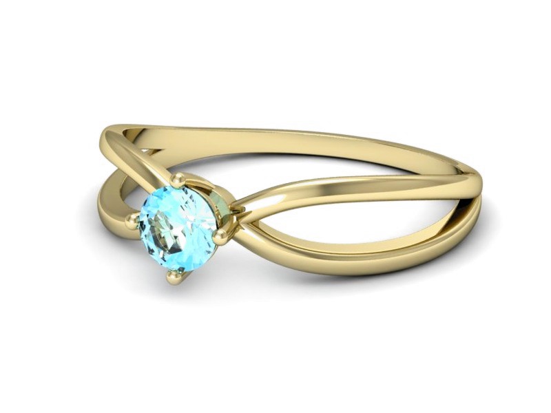 Złoty pierścionek z topazem żółte złoto - p16310ztp — zdjęcie 2
