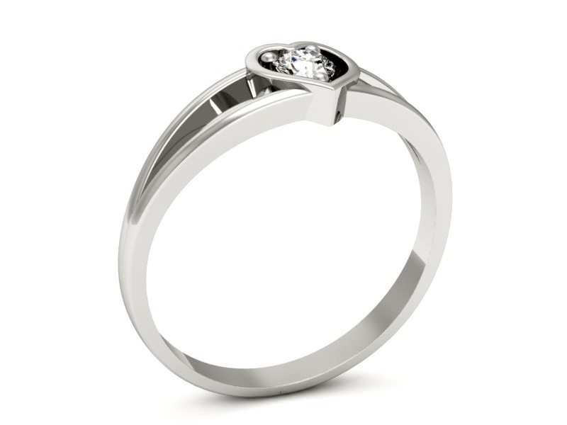 Pierścionek zaręczynowy z diamentem białe złoto - p16311b — zdjęcie 3
