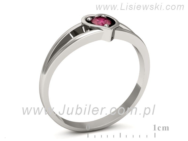 Złoty pierścionek z rubinem białe złoto - p16311br — zdjęcie 3