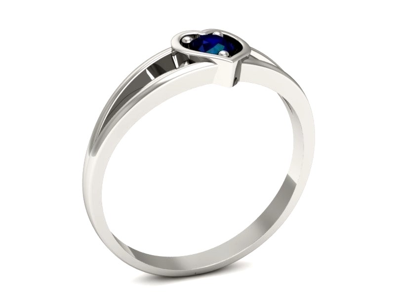 Złoty pierścionek z szafirem białe złoto - p16311bsz — zdjęcie 3