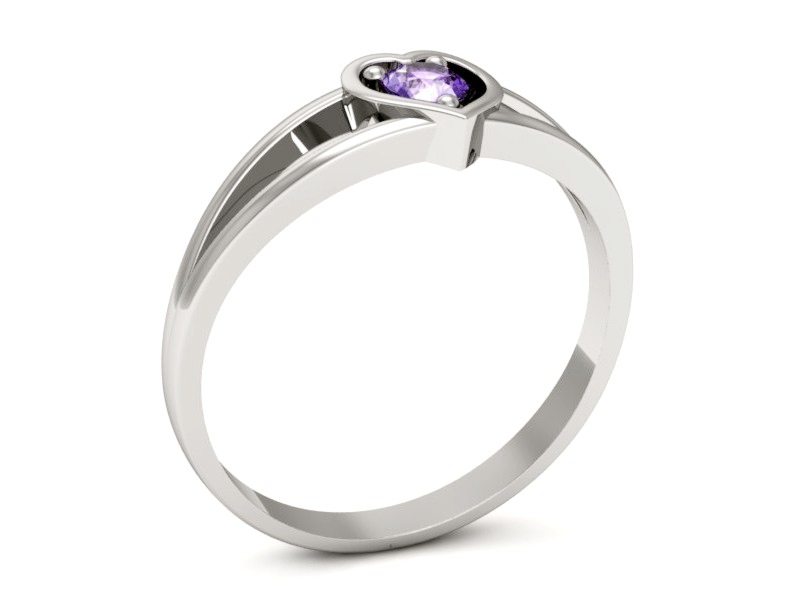 Złoty pierścionek z tanzanitem białe złoto - p16311bt — zdjęcie 3