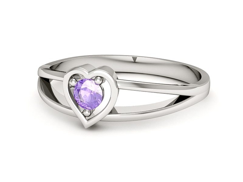 Złoty pierścionek z tanzanitem białe złoto - p16311bt — zdjęcie 2