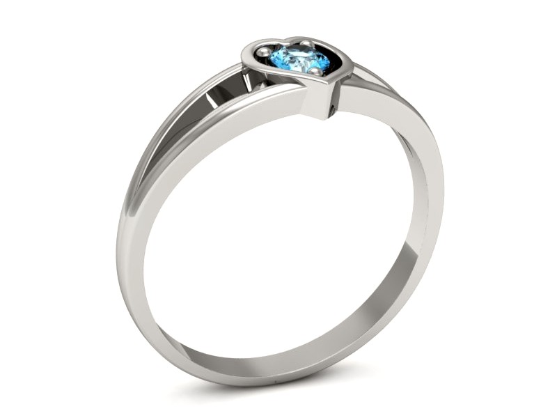 Złoty pierścionek z topazem białe złoto - p16311btp — zdjęcie 3