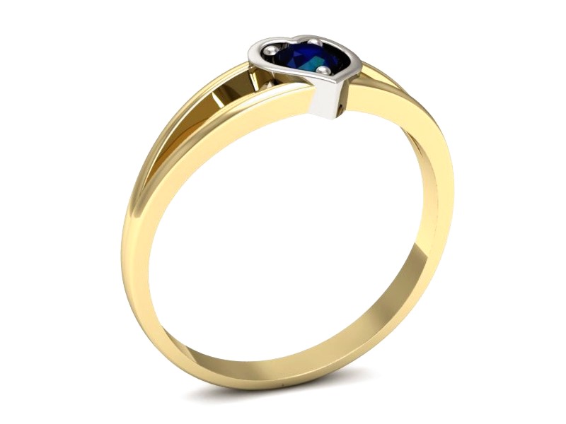 Pierścionek z szafirem żółte białe złoto - p16311zbsz — zdjęcie 3
