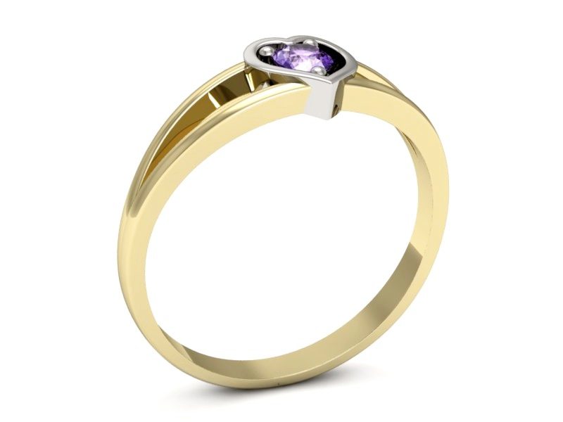Pierścionek z tanzanitem żółte białe złoto - p16311zbt — zdjęcie 3