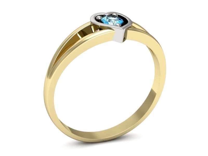 Pierścionek z topazem żółte białe złoto - p16311zbtp — zdjęcie 3