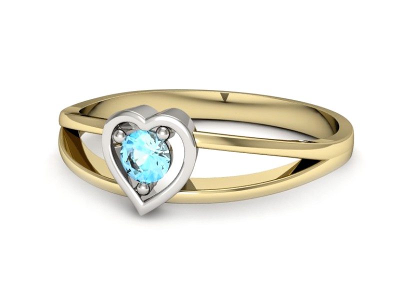 Pierścionek z topazem żółte białe złoto - p16311zbtp — zdjęcie 2