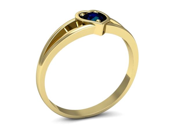 Pierścionek zaręczynowy z szafirem żółte złoto - p16311zsz