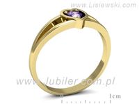 Złoty Pierścionek z tanzanitem żółte złoto proba 585 - p16311zt- 3