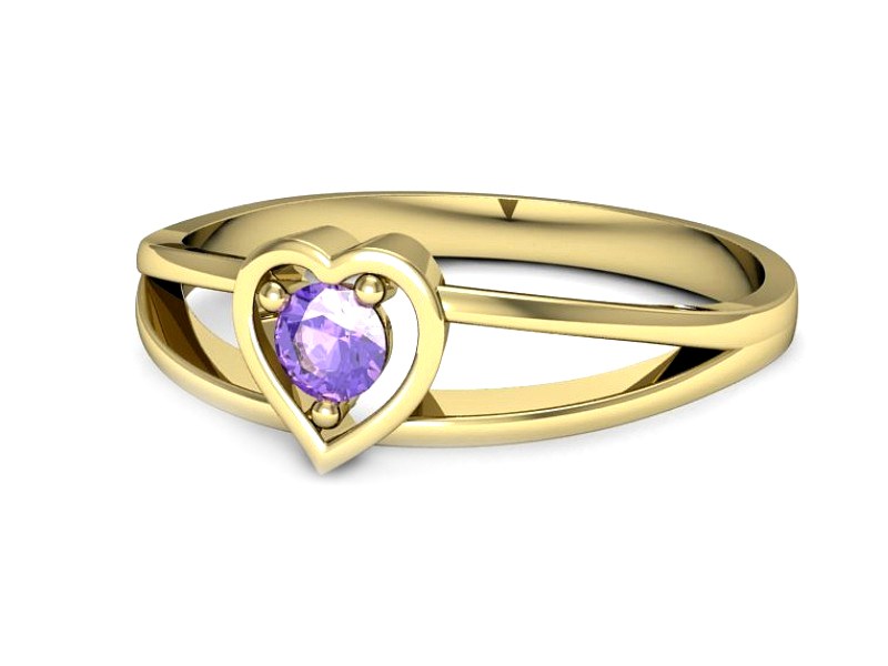 Złoty pierścionek z tanzanitem żółte złoto - p16311zt — zdjęcie 3