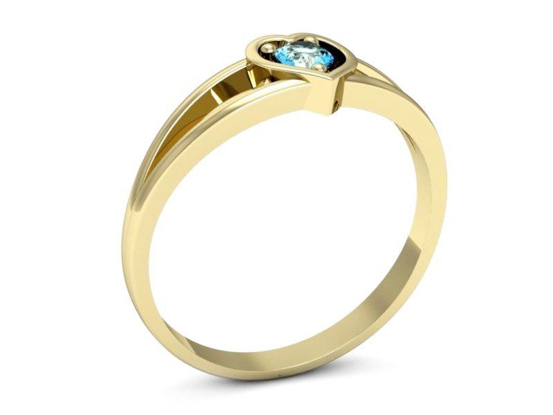 Złoty pierścionek z topazem żółte złoto - p16311ztp — zdjęcie 3
