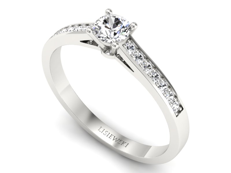 Pierścionek zaręczynowy z brylantami białe złoto - p16312b — zdjęcie 3