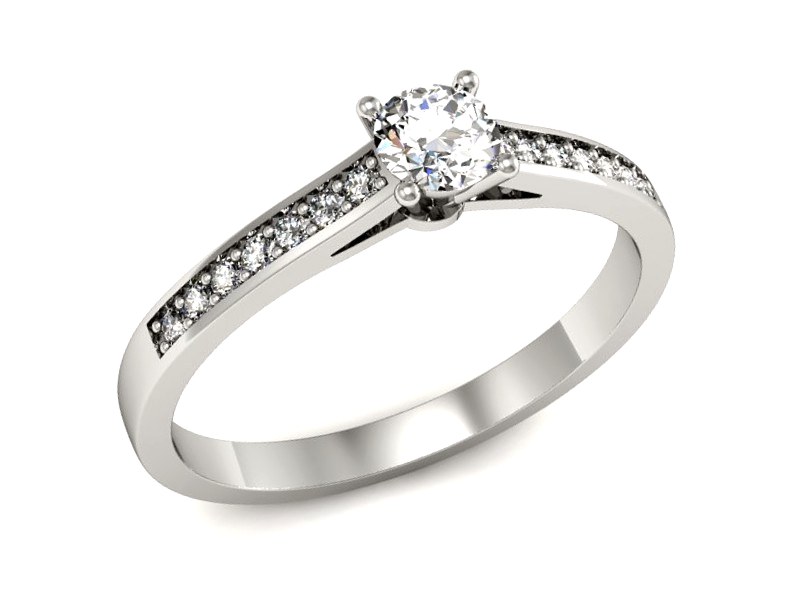Pierścionek zaręczynowy z brylantami białe złoto - p16312b — zdjęcie 4