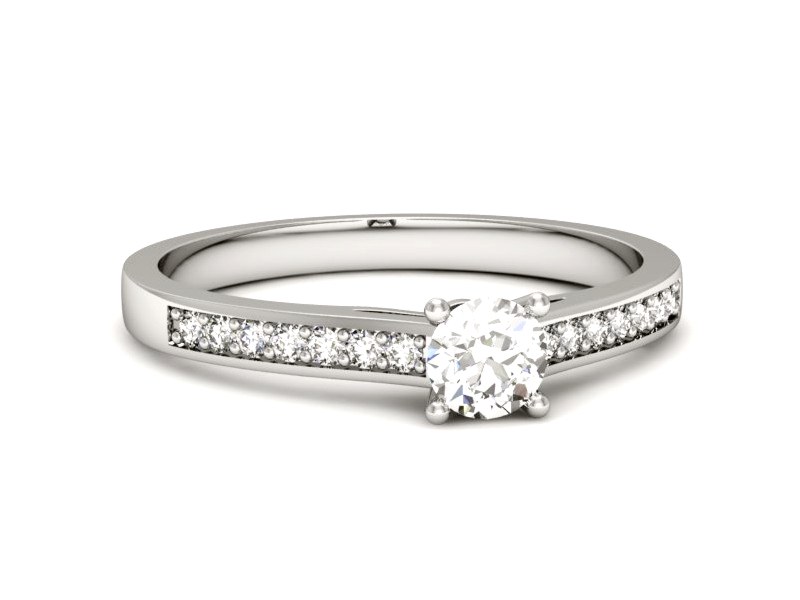 Pierścionek zaręczynowy z brylantami białe złoto - p16312b — zdjęcie 5
