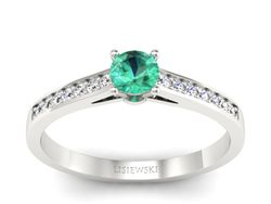 Złoty Pierścionek ze szmaragdem i brylantami - p16312bsm