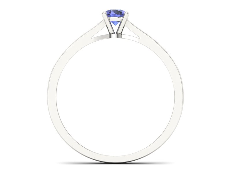 Pierścionek z tanzanitem białe złoto z brylantami - p16312bt — zdjęcie 2