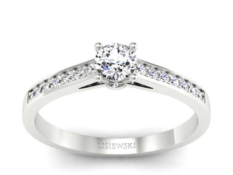 Pierścionek z platyny z brylantami - p16312pt