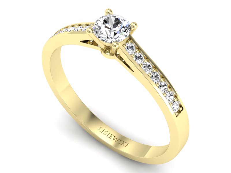 Złoty pierścionek z brylantami żółte złoto - p16312z — zdjęcie 3