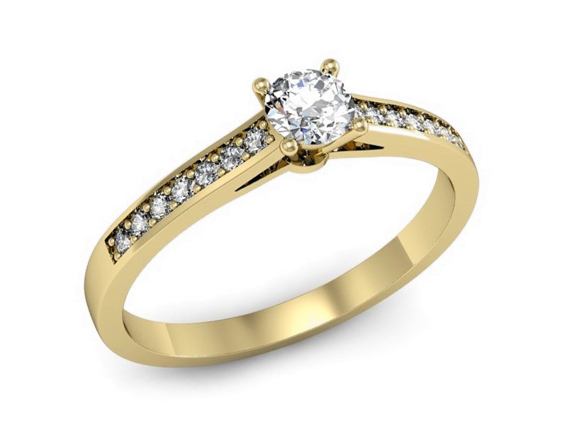 Złoty pierścionek z brylantami żółte złoto - p16312z — zdjęcie 4