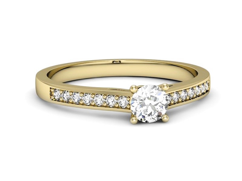 Złoty pierścionek z brylantami żółte złoto - p16312z — zdjęcie 5