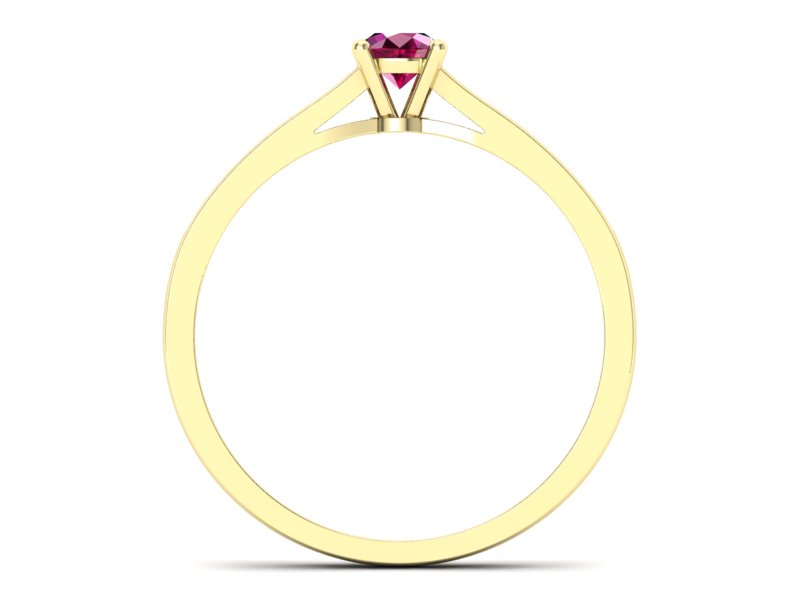 Pierścionek z rubinem i brylantami żółte złoto - p16312zr — zdjęcie 2