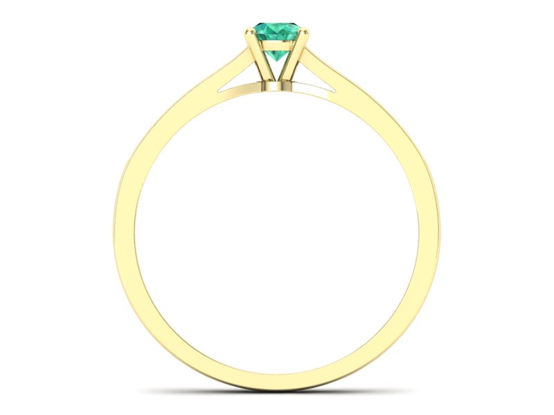 Złoty pierścionek ze szmaragdem i diamentami - p16312zsm — zdjęcie 2