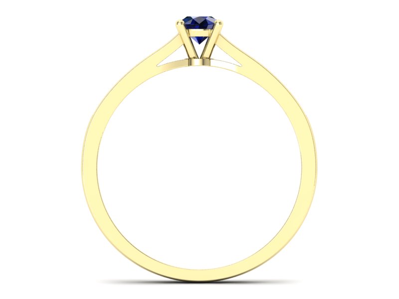 Złoty pierścionek z szafirem i diamentami - p16312zsz — zdjęcie 2