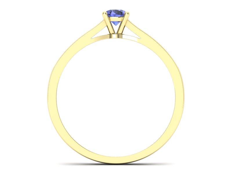 Pierścionek z tanzanitem i brylantami żółte złoto - p16312zt — zdjęcie 2