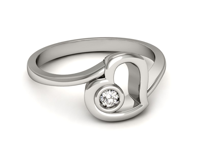 Pierścionek zaręczynowy z diamentem zloty - P16314b — zdjęcie 2