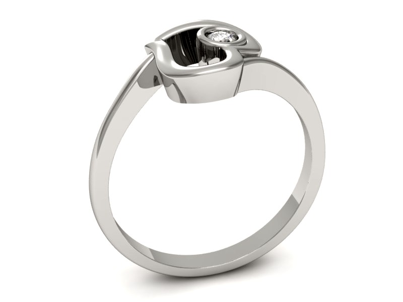 Pierścionek zaręczynowy z diamentem zloty - P16314b — zdjęcie 3