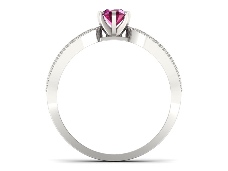 Złoty pierścionek z rubinem i brylantami - p16315br — zdjęcie 2