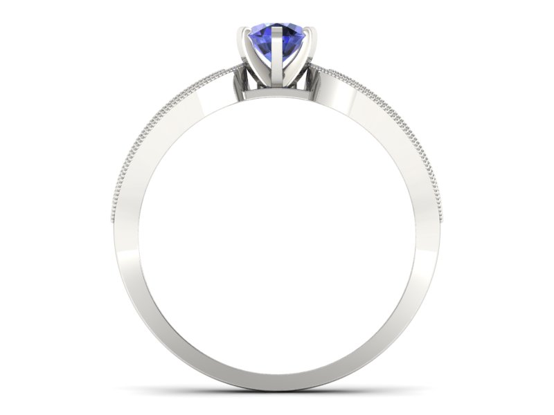 Pierścionek z tanzanitem białe złoto i brylantami - p16315bt — zdjęcie 2