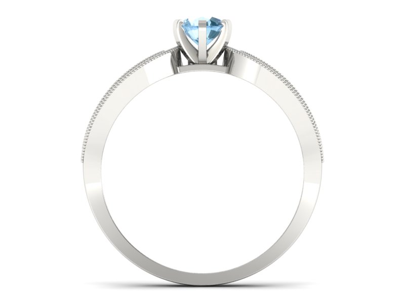 Pierścionek zaręczynowy z topazem i diamentami - p16315btp — zdjęcie 2