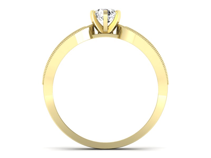 Złoty pierścionek z brylantami żółte złoto - p16315z — zdjęcie 2