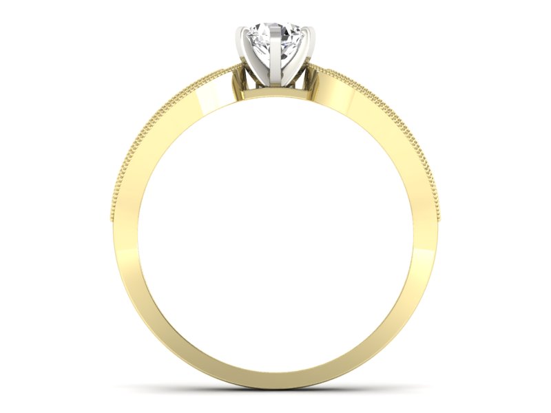 Pierścionek z diamentami żółte i białe złoto - p16315zb — zdjęcie 2