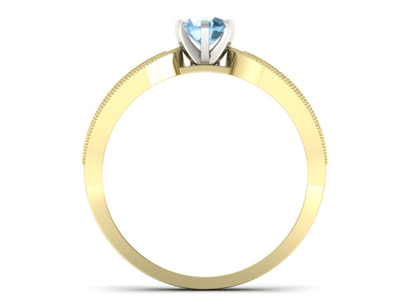 Złoty pierścionek z topazem i brylantami - p16315zbtp — zdjęcie 2